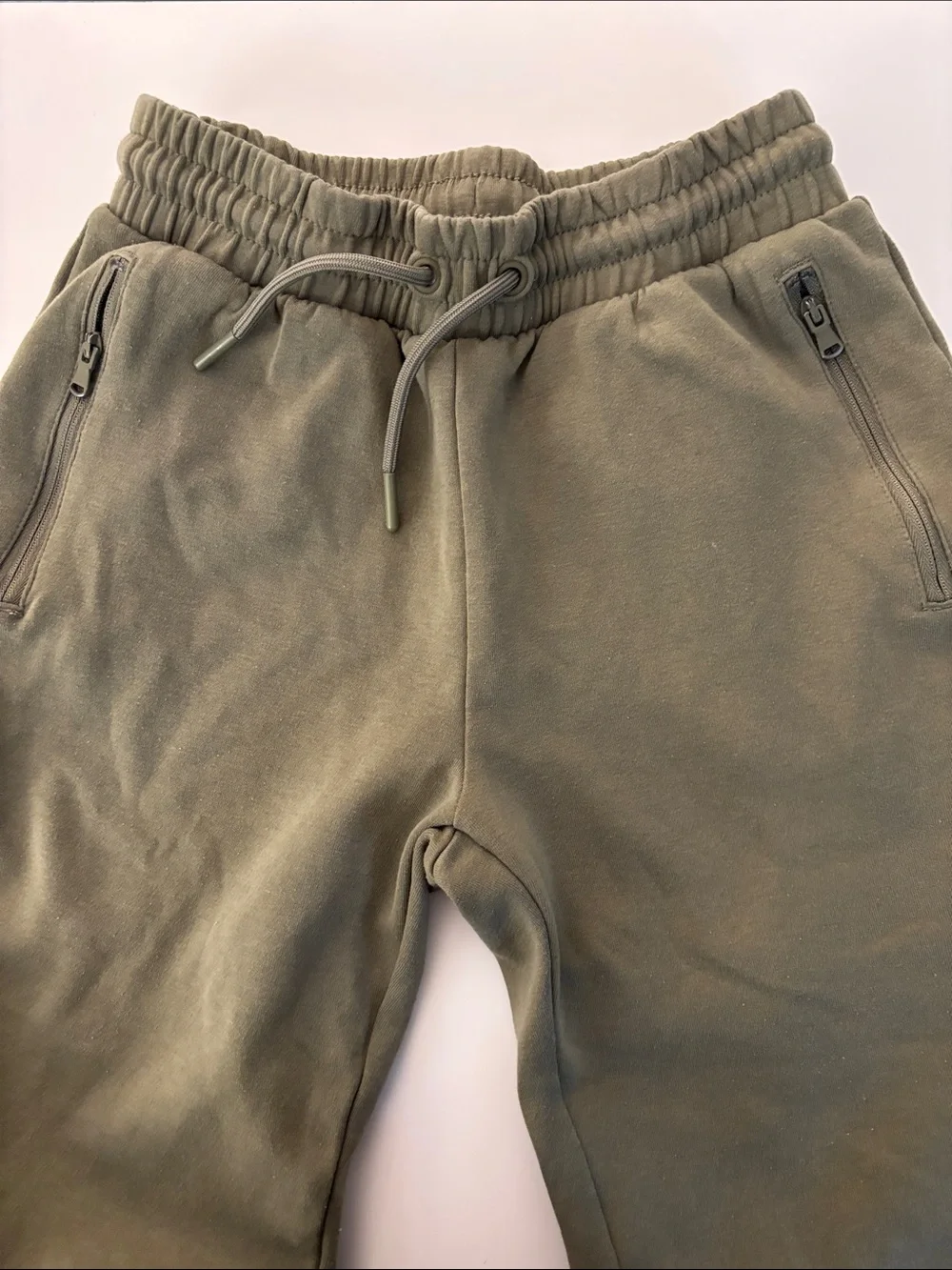Old Navy Girls Olive Drawstring Joggers with Zip Pocket